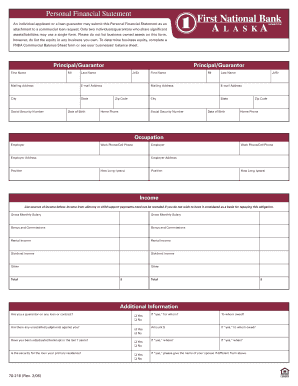 Personal Financial Statement