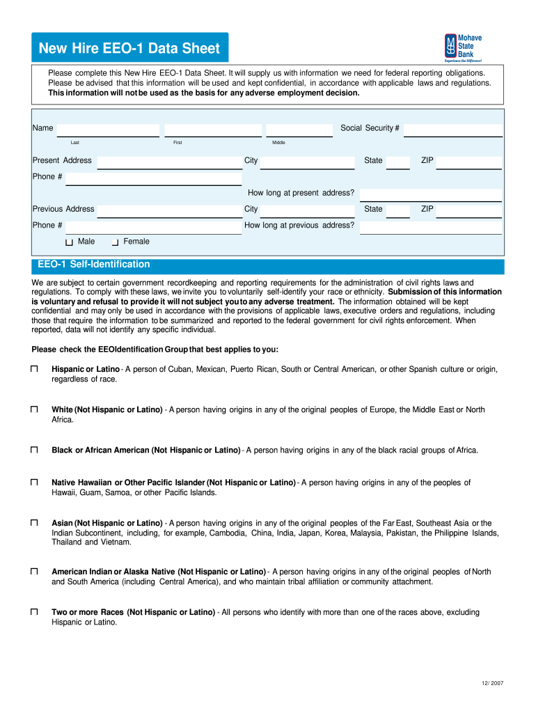 Eeo Form - Fill Online, Printable, Fillable, Blank  pdfFiller In Eeo 1 Report Template