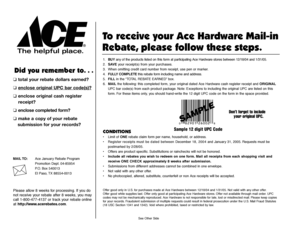 Ace Hardware Mail-in Rebate Form