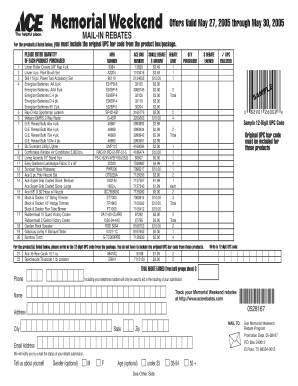 The rebate form - Ace Hardware