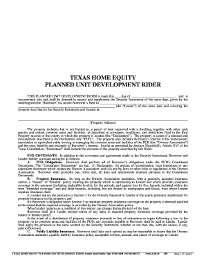 Pud Rider Sample Texas Riders And Addenda (Form 3150-44): PDF - Fannie Mae - Fill and ...
