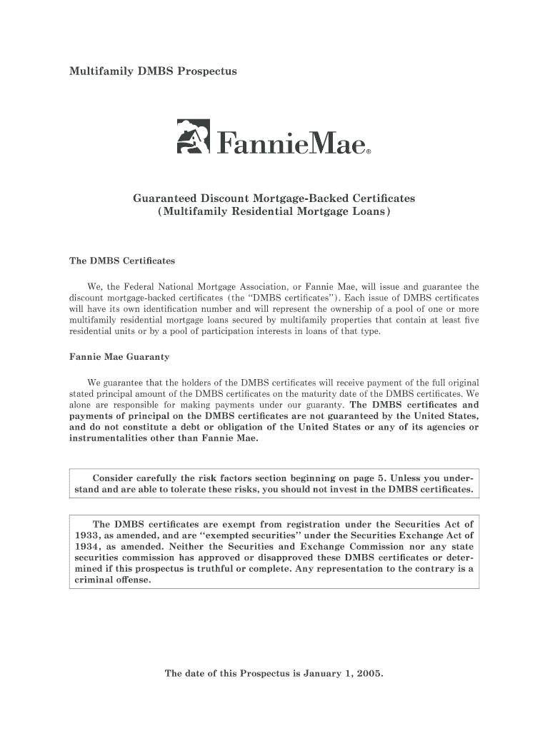 January 1, 2005 (DMBS) - Fannie Mae Preview on Page 1