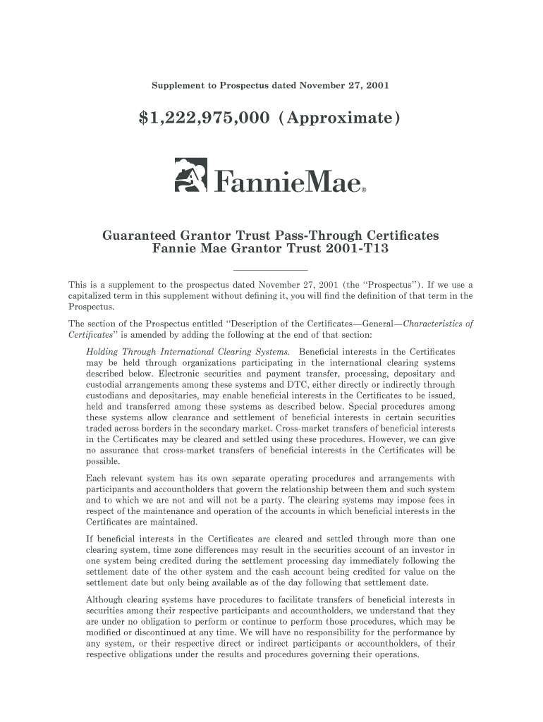 1222975000 (Approximate) - Fannie Mae Preview on Page 1