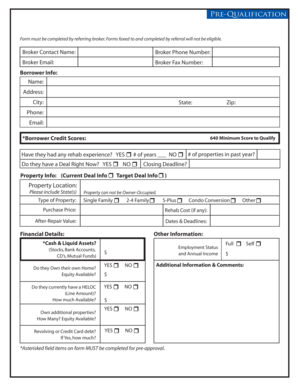 Pre-Qualification Form