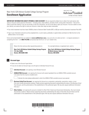 New York 529 College Savings Enrollment Form