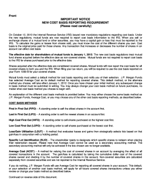 IRS Cost Basis Reporting Notice