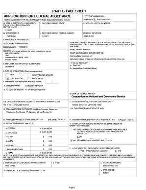 AmeriCorps National School and Community Corps Application