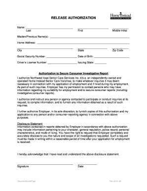 Release Authorization Form
