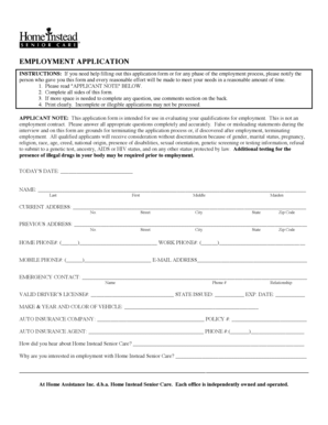 Employment Application Form