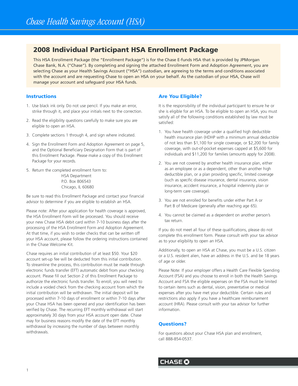 Chase HSA Enrollment Form