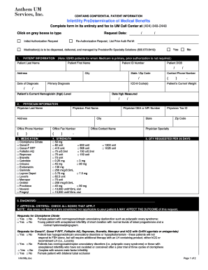 Infertility PreDetermination of Medical Benefits Form