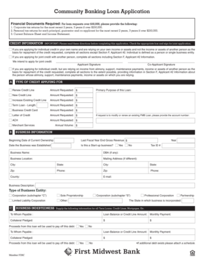 Community Banking Loan Application