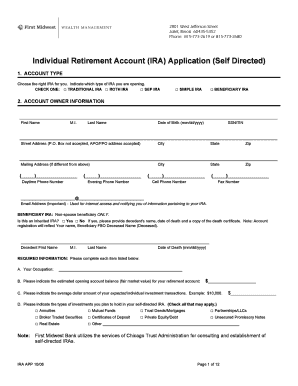 Self Directed Individual Retirement Account Application