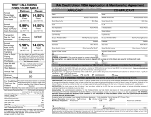 IAA Credit Union VISA Application & Membership Agreement