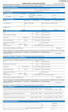 Home Equity Loan Application Form
