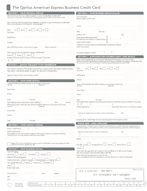 Qantas American Express Business Credit Card Application