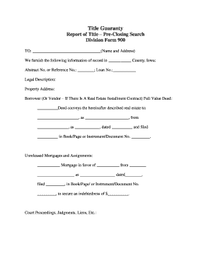 Title Guaranty Report of Title