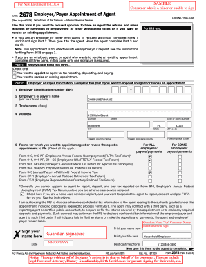 IRS Form 2678 Employer/Payer Appointment of Agent
