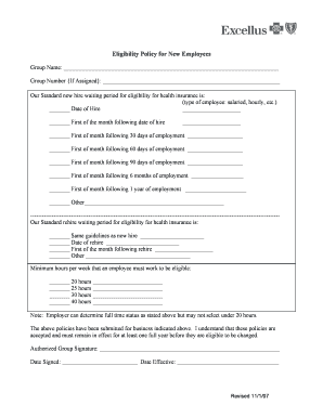 Eligibility Policy for New Employees