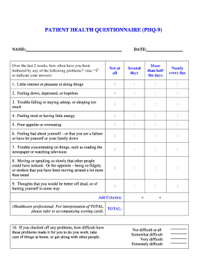 Patient Health Questionnaire PHQ-9