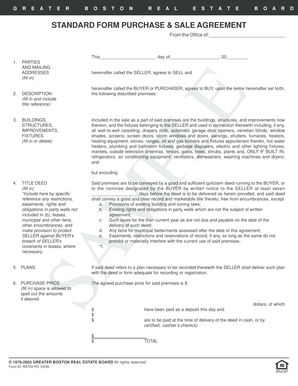 Standard Form Purchase & Sale Agreement