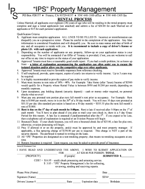 IPS Property Management Rental Application