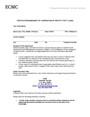 Identity Theft Cooperation Agreement