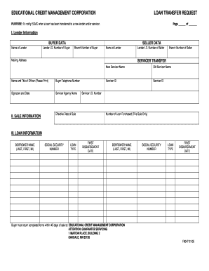 Loan Transfer Request Form