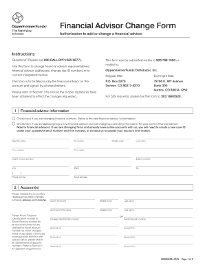 Financial Advisor Change Form
