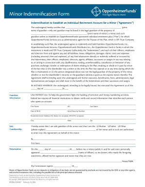 Minor Indemnification Form 1234