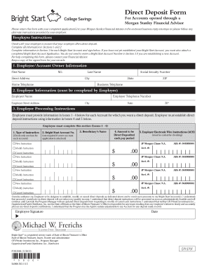Direct Deposit Form for Bright Start Account