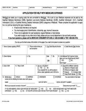 Ohio Application for Help with Medicare Expenses