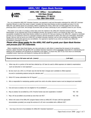 ARRL/VEC Volunteer Examiner Open-Book Review