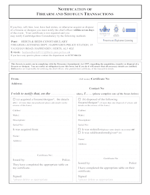 Firearm and Shotgun Transaction Notification