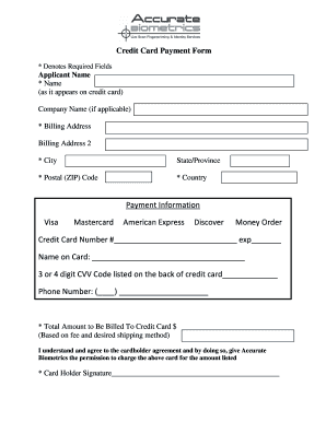 FBI Applicant Information Form