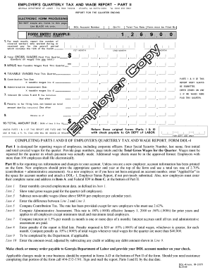 Georgia Employer's Quarterly Tax and Wage Report