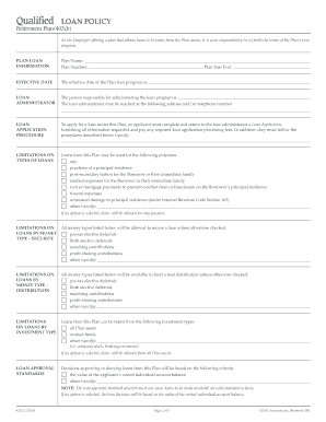 Qualified Retirement Plan 403(b) Loan Kit