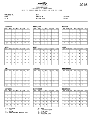 Employee Attendance Calendar