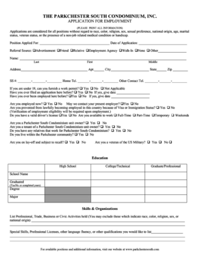 Employment Application Form