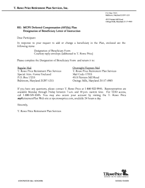 MCPS Deferred Compensation 457(b) Plan Beneficiary Form