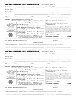 GWRRA Membership Application Form