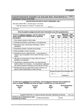 Cuestionario de Salud del Paciente - 9