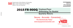 DC FR-900Q Employer Withholding Tax Booklet