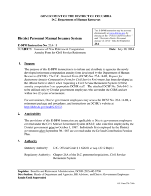 D.C. Standard Form 26A-14-01
