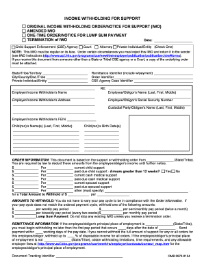 Income Withholding Order for Support