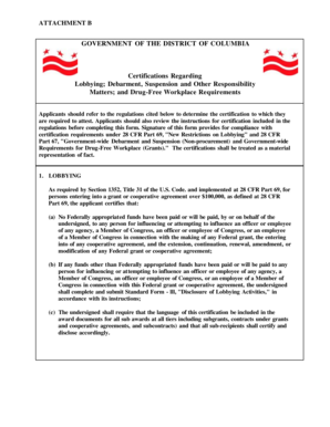 Government of the District of Columbia Certification Form