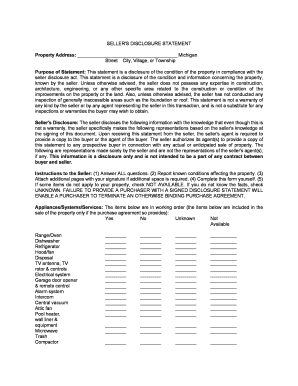 Michigan Seller's Disclosure Statement