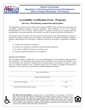 Accessibility Certification Form - Programs