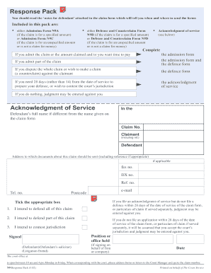 UK Civil Claim Response Pack