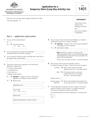 Temporary Work Long Stay Activity Visa Application